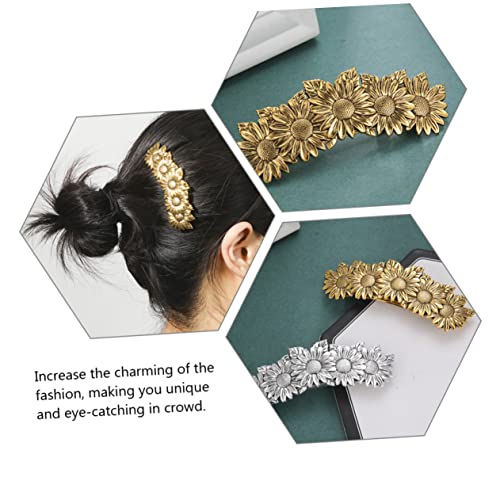 BAZEITFLOW Vintage Sonnenblumen Haarspange aus Legiertem Leichter Widerstandsfähiger Haarschmuck für Damen mit Dünnem oder Dickem Haar Modischer Haarklammer für Vielseitige Frisuren Geeignet von BAZEITFLOW