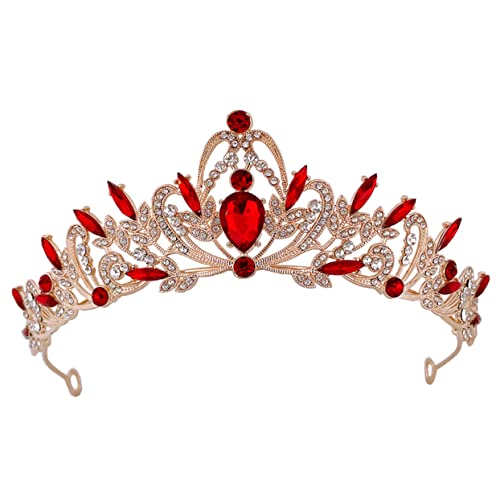 BAZEITFLOW Vintage Tiara Haarschmuck Damen und Mädchen Königliches Stirnband mit Strasssteinen Leicht und Bequem für Hochzeit Party Fotoshooting und Festliche Anlässe von BAZEITFLOW