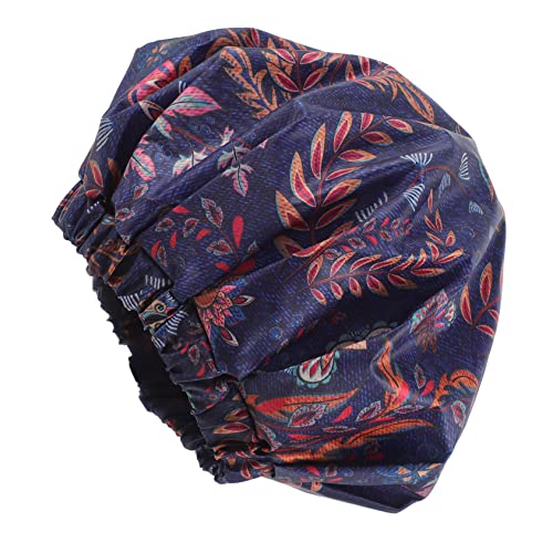 BAZEITFLOW Wasserdichte Herren Duschhaube aus Doppellagigem Oxford Langlebige Badekappe für Langes Lockiges Haar Wiederverwendbar mit Kreativem Muster für Männer Badeanwendung von BAZEITFLOW