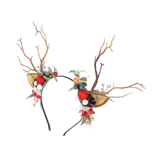 BAZEITFLOW Weihnachtlicher Haarreif Geweih Haarschmuck für Erwachsene Handgefertigtes Festival Kostüm Accessoire für Party Weihnachten Karneval und Cosplay von BAZEITFLOW