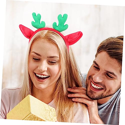 BAZEITFLOW Weihnachtlicher Haarreifen Rentier Geweih Haarschmuck Kuscheliges Cosplay Stirnband für Party Karneval Weihnachten Junge Mädchen Erwachsene von BAZEITFLOW
