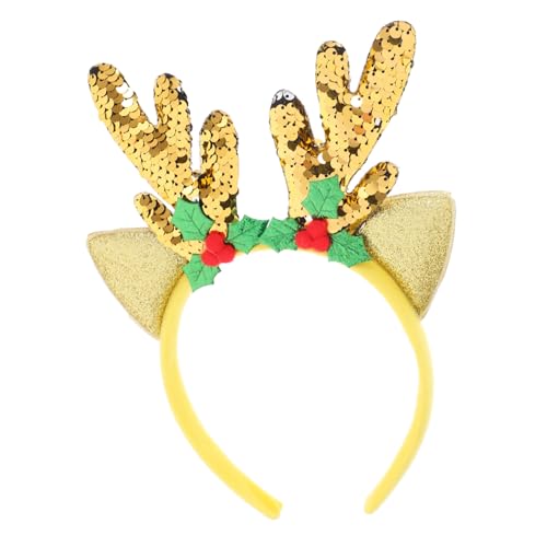 BAZEITFLOW Weihnachtlicher Leichter Haarreif mit Farbigem Glänzendem Pailletten Geweih Haaraccessoire für Karneval Fasching Party Weihnachten Ostern und Silvester Zufällige von BAZEITFLOW