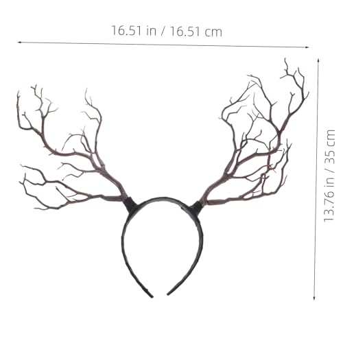 BAZEITFLOW Weihnachtlicher Rentier Geweih Haarreif aus Braunen Baumzweigen Leichter Party Kopfschmuck für Erwachsene und Dekoratives Festival Haarschmuck Zubehör für Cosplay und von BAZEITFLOW