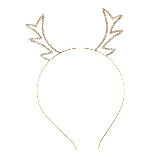 BAZEITFLOW Weihnachtlicher Rentier Geweih Haarreif mit Funkelnden Strasssteinen Leichtes Bequemes Stirnband für Damen und Perfektes Partyzubehör für Festliche Anlässe und Fotosessions von BAZEITFLOW
