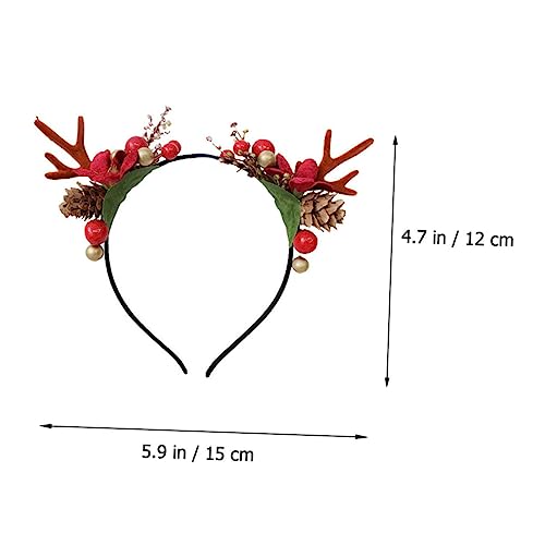 BAZEITFLOW Weihnachtliches Rotes Hirschgeweih Haarband Handgefertigtes Performance Haarschmuck Langlebiges Stirnband für Mädchen Passend für Kopfformen Festliches Accessoire für Weihnachten von BAZEITFLOW