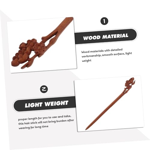 BAZEITFLOW Wood Hairpin Glatte Oberfläche Retro Stil Haarstab für Frauen Haarschmuck zum Stylen von Dutts und Hochsteckfrisuren Geeignet für Dickes und Langes Haar von BAZEITFLOW