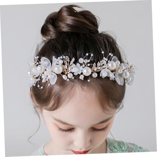 BAZEITFLOW Wunderschönes Mädchen Haarreif mit Kristallperlen Eleganter Blumenkranz für Hochzeit Blumenkinder Hochwertiger Haarschmuck für Festliche Anlässe und Fotoshootings von BAZEITFLOW