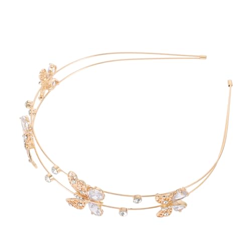 BAZEITFLOW Rhinestone Haarschmuck Mit Doppeltem Band Für Frauen Elegantes Stirnband Mit Schmetterlingsdesign Für Hochzeiten Partys Und Besondere Anlässe Strapazierfähiges Und Modisches Haarac von BAZEITFLOW