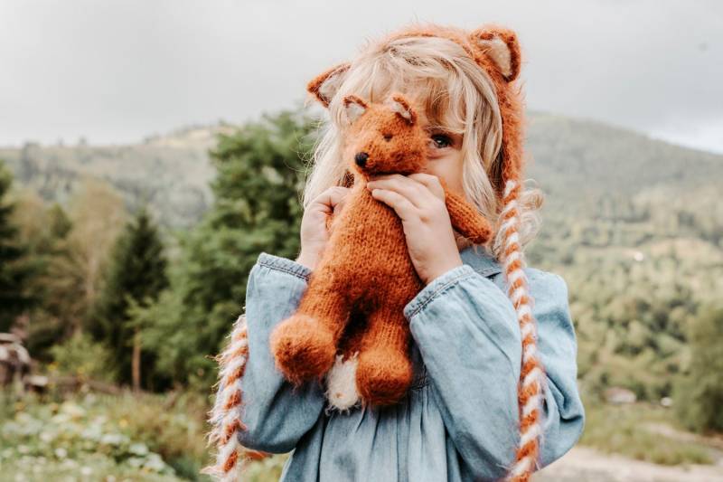 Gestrickter Teddy Fuchs Spielzeug Und Mütze 6-12 Monate 1-5 T Gestickte Augen Kinderzimmer Deko Foto Requisite Baby Puppe Outfit Für Gestrickte von BAprops