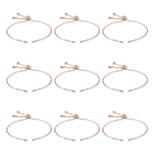 Beadthoven Verlängerungsketten aus Messing, verstellbar, mit Zirkonia, 20 cm, zur Herstellung von Armbändern, Metallkabel, Armbandketten für Schmuckherstellung, Bastelbedarf, 10 Stück Beadthoven Verlängerungsketten aus Messing, verstellbar, mit Zirkonia, 20 cm, zur Herstellung von Armbändern, Metallkabel, Armbandketten für Schmuckherstellung, Bastelbedarf, 10 Stück von BB Beadthoven