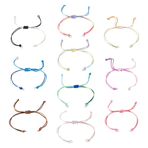 Beadthoven verstellbare Armbänder, 10 Farben, Nylonschnur, halbfertige Handgelenkglieder mit Biegeringe für DIY-Freundschaftsarmband, Schmuckherstellung, 14–26 cm, 30 Stück Beadthoven verstellbare Armbänder, 10 Farben, Nylonschnur, halbfertige Handgelenkglieder mit Biegeringe für DIY-Freundschaftsarmband, Schmuckherstellung, 14–26 cm, 30 Stück von BB Beadthoven