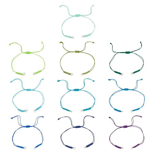 Beadthoven verstellbare geflochtene Armbänder, 10 coole Farben, Polyesterschnur, halbfertige Handgelenkglieder mit Biegeringe für DIY-Freundschaftsarmband, Schmuckherstellung, 30 Stück Beadthoven verstellbare geflochtene Armbänder, 10 coole Farben, Polyesterschnur, halbfertige Handgelenkglieder mit Biegeringe für DIY-Freundschaftsarmband, Schmuckherstellung, 30 Stück von BB Beadthoven