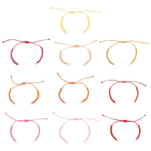 Beadthoven verstellbare geflochtene Armbänder, warme Farben, gewachste Polyesterschnur, halbfertige Handgelenkglieder mit Sprungringen für DIY-Freundschaftsarmband, Schmuckherstellung, 30 Stück Beadthoven verstellbare geflochtene Armbänder, warme Farben, gewachste Polyesterschnur, halbfertige Handgelenkglieder mit Sprungringen für DIY-Freundschaftsarmband, Schmuckherstellung, 30 Stück von BB Beadthoven