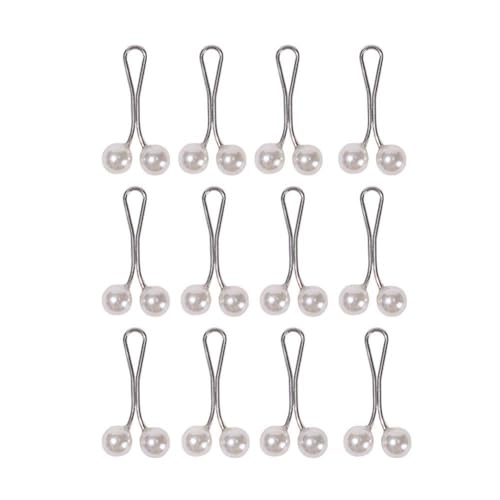 12 Stück mehrfarbige Kopftuch-Perlen-Clips, muslimische Hijab-Perlen-Brosche, U-Hijab-Clips, Schal, Damen-Form, muslimischer Schal, Schal, 12pcs von BBASILIYSD