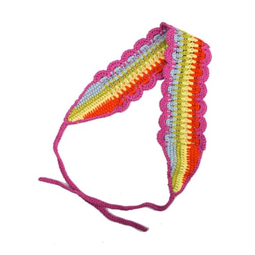 Bohemia Strick-Stirnband für Damen, gehäkeltes Haarband, Bandana für Mädchen, breiter Kopf, Häkeldruck, Häkel-Headwrap, Blumen-Blumen-Haarbänder von BBASILIYSD