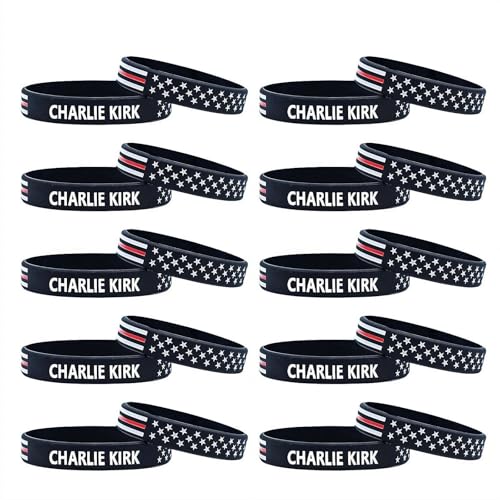 Charlie Kirk Armband, Charlie Kirk 1993–2025 A True Patriot Assassination Shooting Hero Freedom Merch USA Gummi-Armbänder, CharlieKirk Freedom Memorial Silikonband Armbänder für Damen und Herren von BBASILIYSD