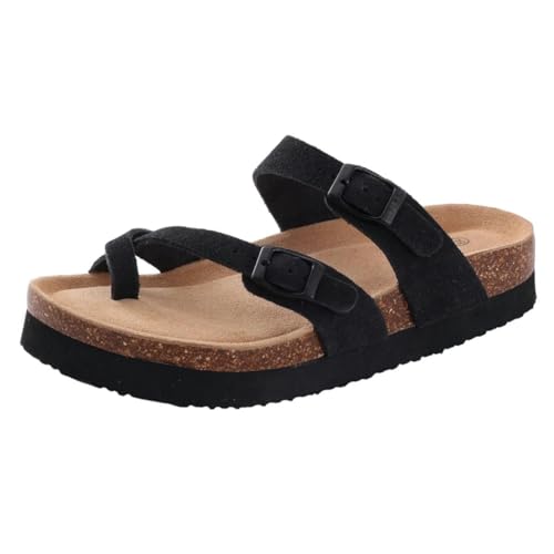 BBAUER Sandalen Damen Herren Strandsandalen Dicke Sohle Kork Hausschuhe Sommer Home Open Toe Flache Sandalen-Bk3-45(Passen 28Cm) von BBAUER