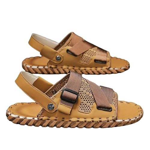 BBAUER Sandalen Herren Sandalen Hausschuhe Sommer Strand Atmungsaktive Outdoor Wandern Fischer Schuhe Offene Zehen Flats-Mais-40 von BBAUER