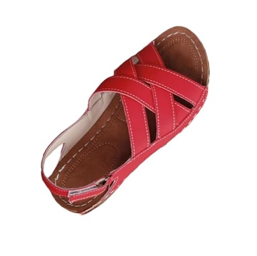 BBAUER Sandalen Sommer Sandalen Damen Schuhe Casual Sandalen Keil Damenschuhe Strandschuhe Damen Sandalen-Wred-36 von BBAUER