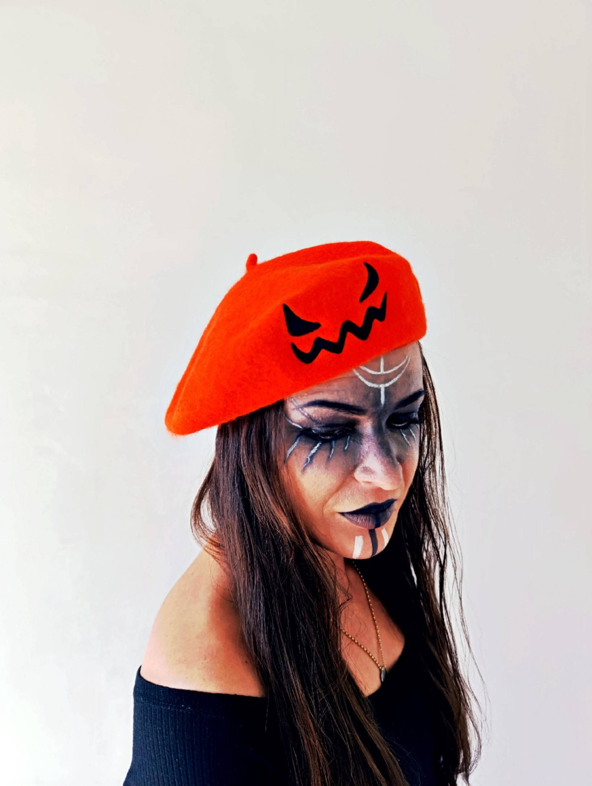 Kürbis Baskenmütze Halloween Hut Für Frauen Winter Zubehör von BBBoutique0