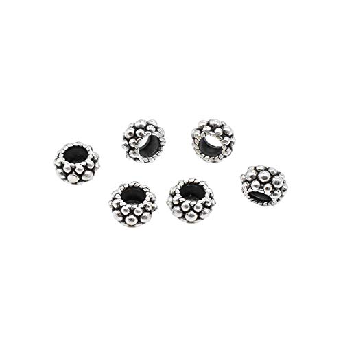 BBDMind 10 Sterling Silber Perlen Spacer Armband Perle Halskette Perle 925 Silber Punk Perlen Armband Perlen, Sterling-Silber von BBDMind