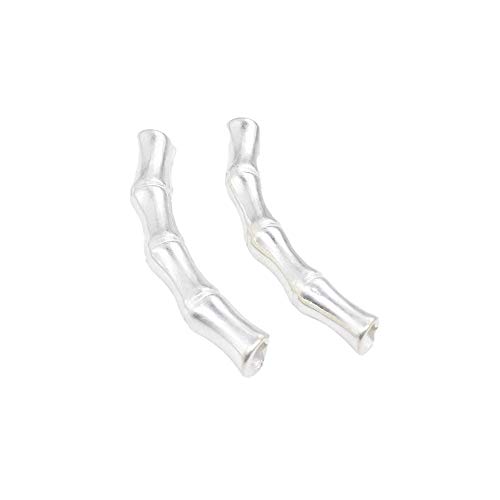 2 x gebogene Bambus-Perlen, 925er Silber, gebogene Röhrenperlen, Armband Abstandshalter von BBDMind