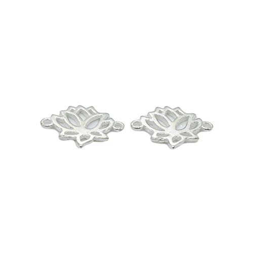 BBDMind 5 Sterling Silber Lotus Connector Charms 925 Silber Hohl Blume Verbinder Armband Verbinder, Sterling-Silber von BBDMind