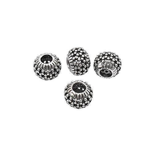 8 Sterling Silber Blume Perlen 8 mm Durchmesser Armband Perle Halskette Perle 925 Silber Blume Perlen Rondelle Perlen 3,5 mm Loch von BBDMind