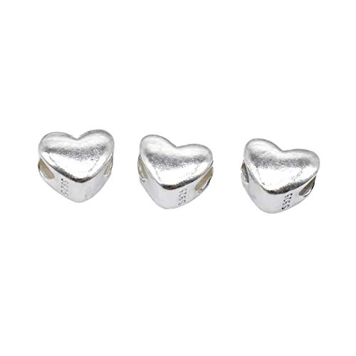 8 Sterling Silber Herz Perlen Liebe Herz Perlen Einfarbig Glänzend Herz Perlen 925 Silber Herz Perle Armband Perle Halskette Bead von BBDMind