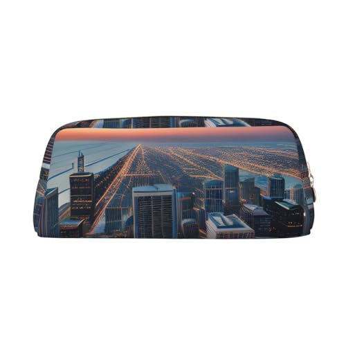 BBEXJIGY Chicago Illinois Use 1 bedruckte vielseitige Aufbewahrungstasche Make-up-Tasche Reise Büro Kleinteile Organizer Tasche, gold, Einheitsgröße von BBEXJIGY