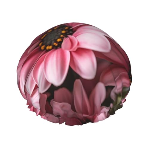 BBEXJIGY Dahlie Pinnata Print Doppellagige Duschhaube Wiederverwendbare Duschhauben für Damen Herren von BBEXJIGY