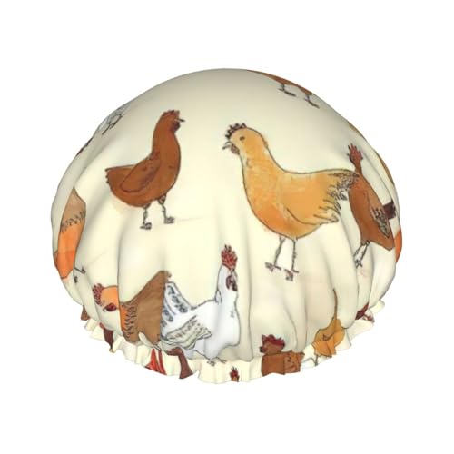 BBEXJIGY Doppelschichtige Duschhaube mit Hühnerbrut, wiederverwendbar, für Damen und Herren von BBEXJIGY