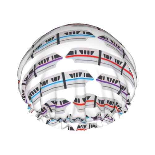 BBEXJIGY Doppelschichtige Duschhaube mit Monorail-Zugdruck, wiederverwendbare Duschhauben für Damen und Herren von BBEXJIGY