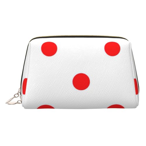 BBEXJIGY Kulturbeutel aus Leder, gepunktet, für Damen, Kulturbeutel, Kosmetiktasche, Make-up-Tasche von BBEXJIGY