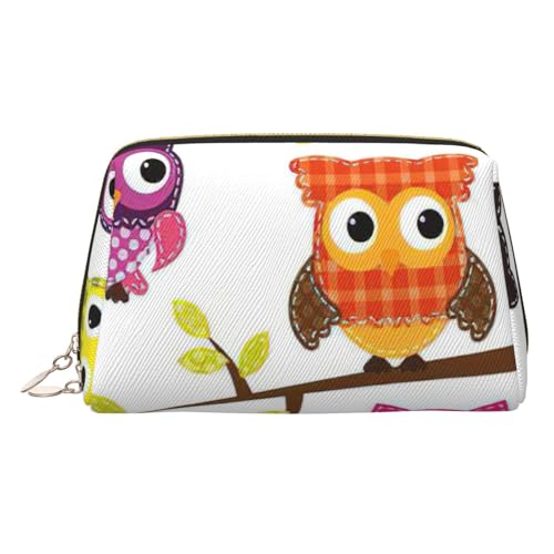 BBEXJIGY Kulturbeutel aus Leder mit Eulen auf Baumzweigen, für Damen, Kulturbeutel, Kosmetiktasche, Make-up-Tasche BBEXJIGY Kulturbeutel aus Leder mit Eulen auf Baumzweigen, für Damen, Kulturbeutel, Kosmetiktasche, Make-up-Tasche von BBEXJIGY