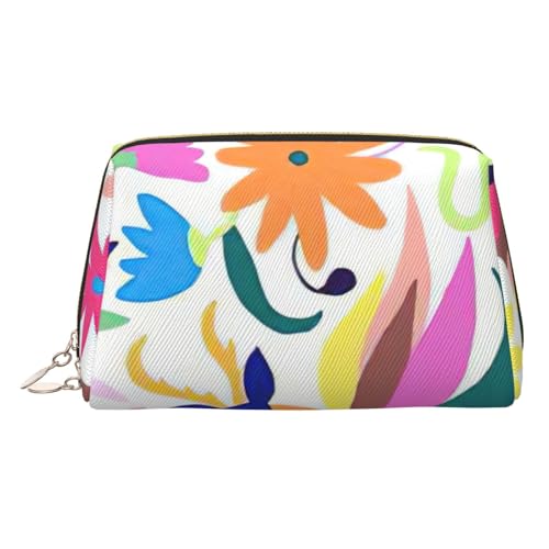 BBEXJIGY Kulturbeutel aus Leder mit mexikanischem Otomi-Tieraufdruck, für Damen, Kulturbeutel, Kosmetiktasche, Make-up-Tasche von BBEXJIGY