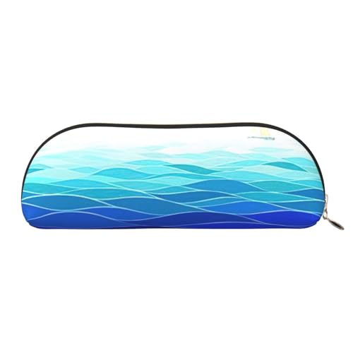 BBEXJIGY Ocean Waves Segelboot mit Vögeln Maritim Print Stilvolle Mini Aufbewahrungstasche für Augenbrauenstifte und Tiny Essentials, Gold, Einheitsgröße von BBEXJIGY