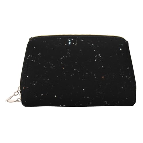 BBEXJIGY Reise-Kulturbeutel aus Leder, mit Glitzer-Aufdruck, für Damen, Kulturbeutel, Kosmetiktasche, Make-up-Tasche, Schwarz BBEXJIGY Reise-Kulturbeutel aus Leder, mit Glitzer-Aufdruck, für Damen, Kulturbeutel, Kosmetiktasche, Make-up-Tasche, Schwarz von BBEXJIGY