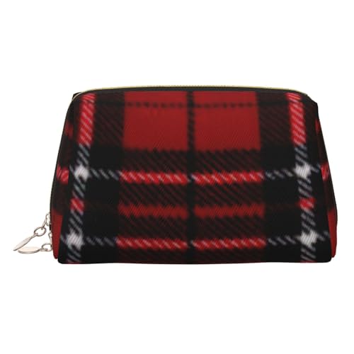 BBEXJIGY Reise-Kulturbeutel aus Leder mit rotem und schwarzem Karomuster, für Damen, Kulturbeutel, Kosmetiktasche, Make-up-Tasche BBEXJIGY Reise-Kulturbeutel aus Leder mit rotem und schwarzem Karomuster, für Damen, Kulturbeutel, Kosmetiktasche, Make-up-Tasche von BBEXJIGY