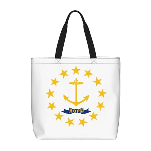 BBEXJIGY Rhode Island State Flag Print Damen tragbare Tragetasche – großer Shopper für Strand, Reisen, Fitnessstudio, Sommerhandtasche BBEXJIGY Rhode Island State Flag Print Damen tragbare Tragetasche – großer Shopper für Strand, Reisen, Fitnessstudio, Sommerhandtasche von BBEXJIGY