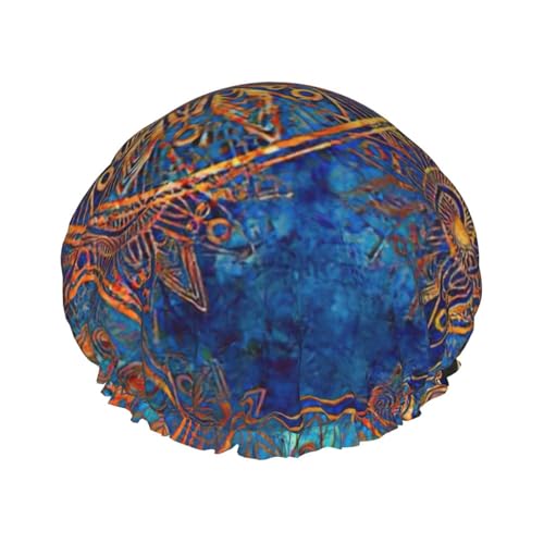 BBEXJIGY Sternenhimmel Mandala Druck Doppellagige Duschhaube Wiederverwendbare Duschhauben für Damen Herren von BBEXJIGY