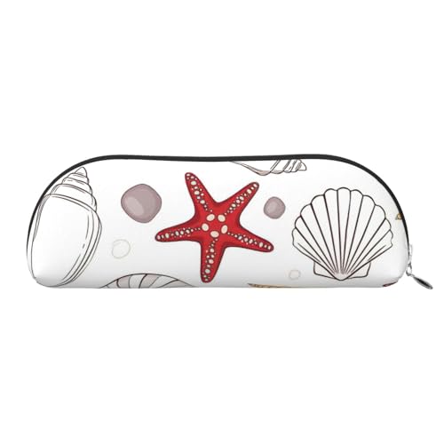 BBEXJIGY Stilvolle Mini-Aufbewahrungstasche für Augenbrauenstifte und kleine Essentials mit Muschelmotiv, silber, Einheitsgröße von BBEXJIGY