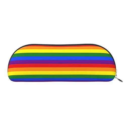 BBEXJIGY Stilvolle Mini-Aufbewahrungstasche für Augenbrauenstifte und kleine Essentials mit Regenbogen-Grafikdruck, silber, Einheitsgröße von BBEXJIGY