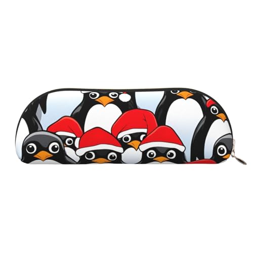 BBEXJIGY Stilvolle Mini-Aufbewahrungstasche für Augenbrauenstifte und kleine Essentials mit Weihnachts-Pinguin-Aufdruck, Gold, Einheitsgröße von BBEXJIGY