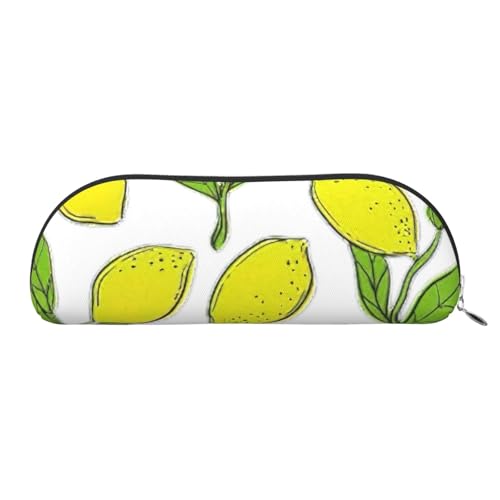 BBEXJIGY Stilvolle Mini-Aufbewahrungstasche für Augenbrauenstifte und kleine Utensilien, Gelb mit frischen Zitronen, silber, Einheitsgröße von BBEXJIGY