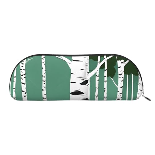 BBEXJIGY Stilvolle Mini-Aufbewahrungstasche für Augenbrauenstifte und kleine Utensilien mit Birkenbäumen, silber, Einheitsgröße von BBEXJIGY