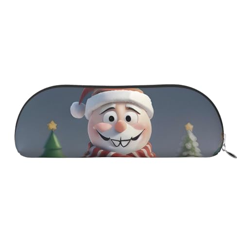 BBEXJIGY Stilvolle Mini-Aufbewahrungstasche für Augenbrauenstifte und kleine Utensilien mit Weihnachtsmann-Motiv und Schneemann-Motiv, silber, Einheitsgröße von BBEXJIGY