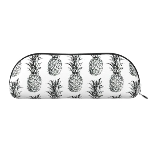 BBEXJIGY Stilvolle Mini-Aufbewahrungstasche für Augenbrauenstifte und kleine Utensilien mit tropischem Ananas-Motiv, silber, Einheitsgröße von BBEXJIGY