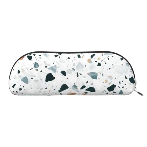 BBEXJIGY Terrazzo Stilvolle Mini-Aufbewahrungstasche für Augenbrauenstifte und kleine Utensilien mit Marmor-Druck, silber, Einheitsgröße von BBEXJIGY