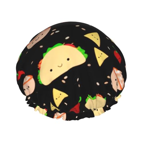 BBEXJIGY Tuesday Party Print Doppellagige Duschhaube Wiederverwendbare Duschhauben für Damen Herren von BBEXJIGY